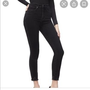 Good American Good Curve Crop Black Jean